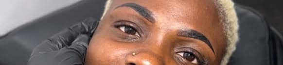 Freshly shaped and defined brows, photographed in the studio